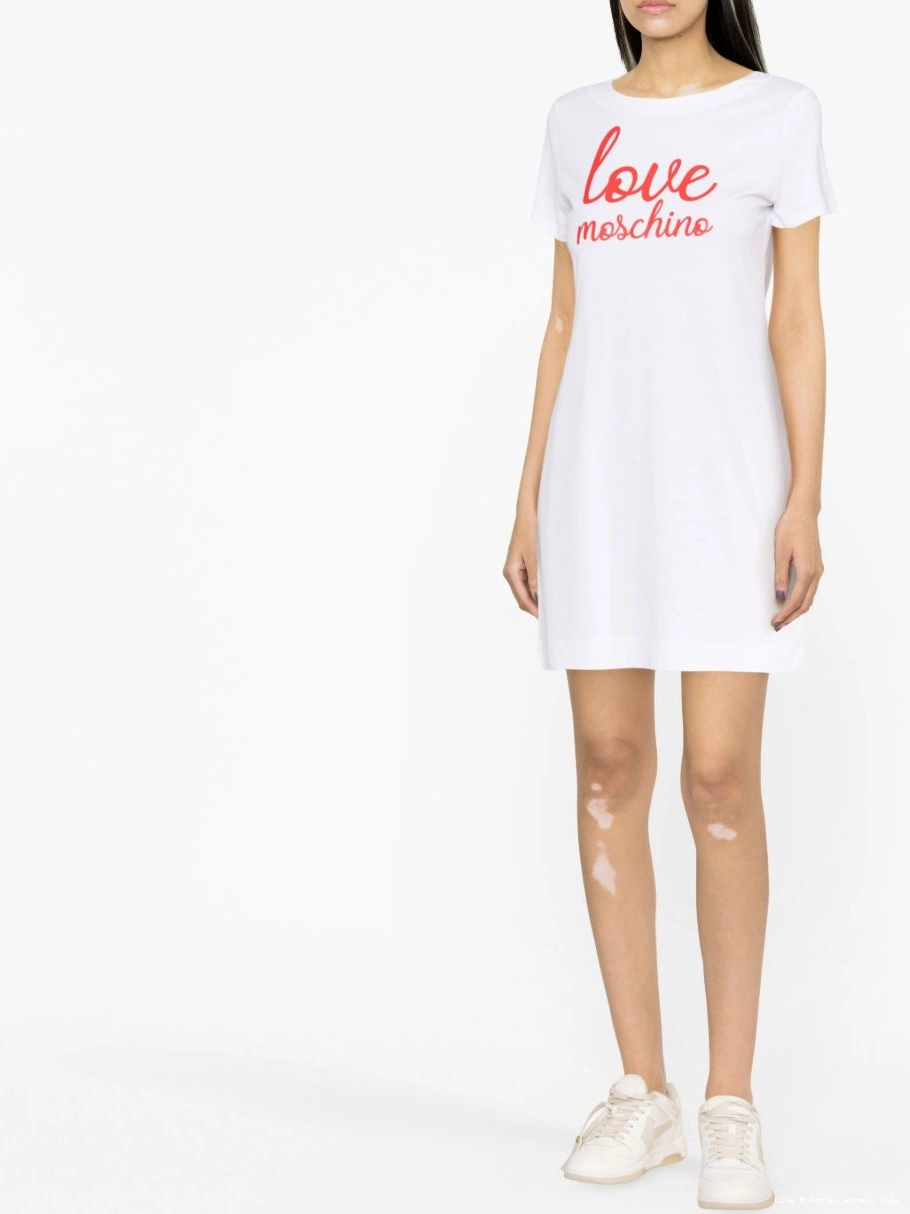 Cheap Women Moschino Love cotton dress T-shirt logo-print 0420